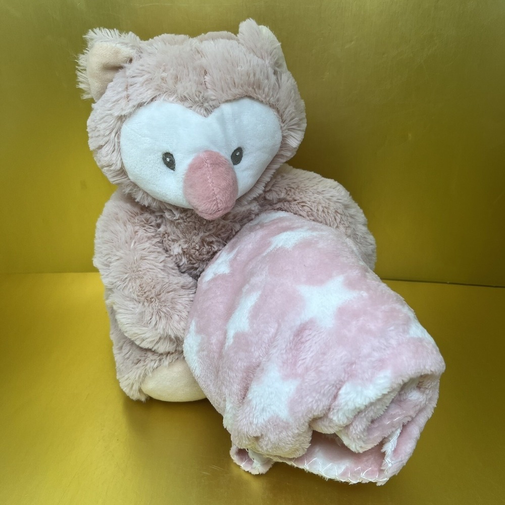 Silver One Pink Owl Plush Lovey Stuffed Animal‎ Pink Security lovies Baby Toy